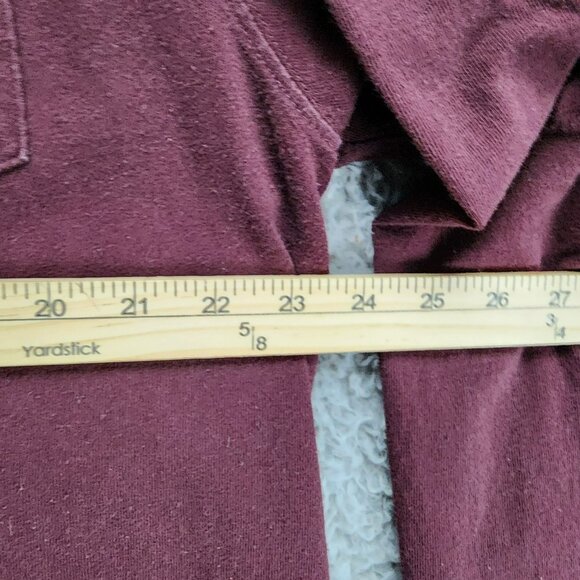 Carhartt Shirt Mens Large Tall Burgundy Red 1/4 Button Long Sleeve Sweatshirt - Picture 5 of 8